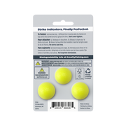 Back of package with three bright yellow foam strike indicators pictured