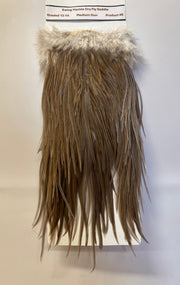Ewing Hackle dry fly saddle with medium dun tan-brown feathers