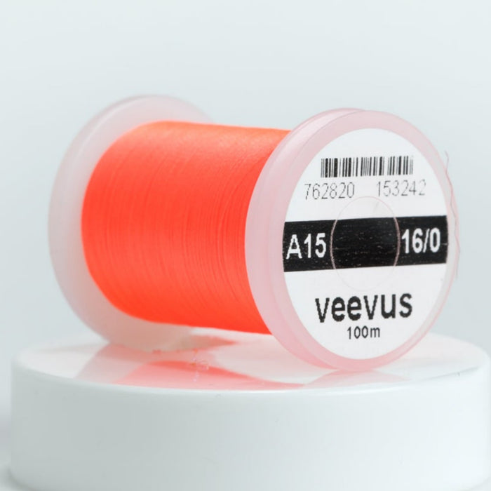 Close up of A15 Fluorescent Orange thread 16/0