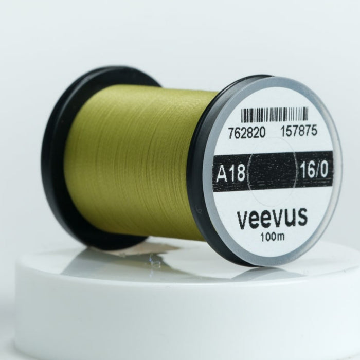 Close up of A18 Light Olive Veevus thread 16/0