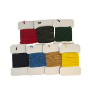 Rayon chenille thread spools in assorted colors, fine texture