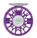Purple with silver accented reel on white background