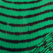 Round rubber strip, bright green with black barred stripes