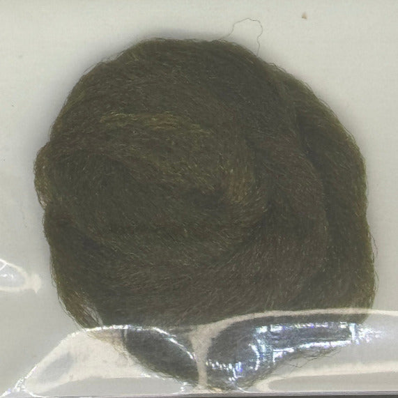 Betts Standard Z-Lon dubbing fibers, dark brown ball in packet