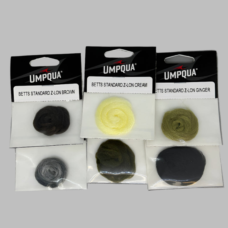 Betts Standard Z-Lon dubbing fibers, assorted colors in packets