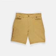 Men's Simms Skiff shorts in tan with belt loops and button zip front, side pockets