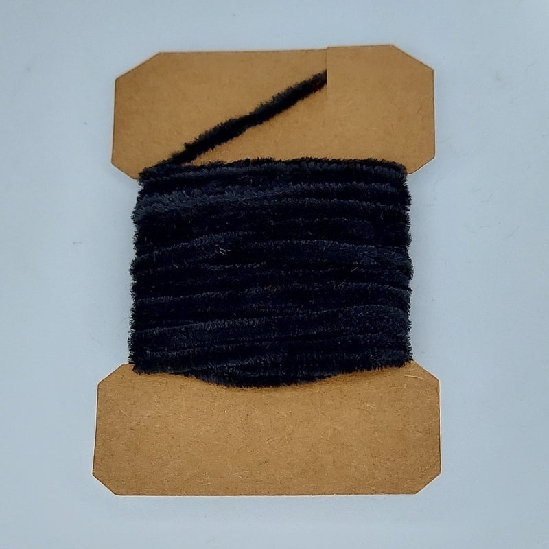 Rayon chenille yarn spool, black