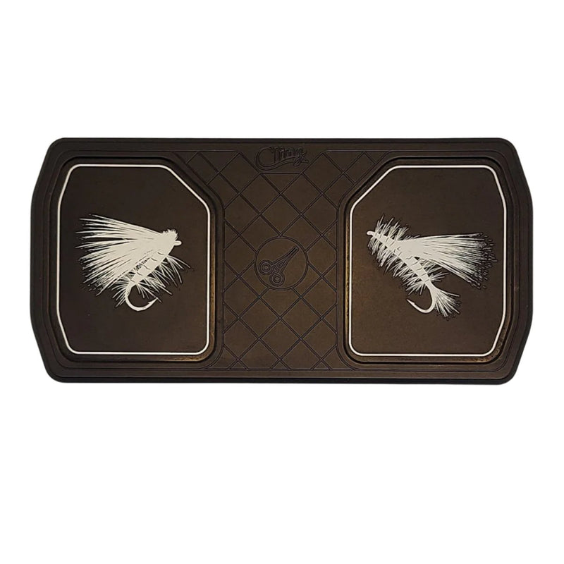 Mag Grab dark rectangular tray with two white fish lure icons