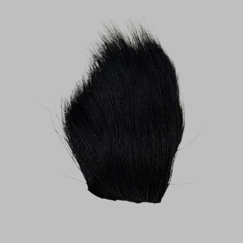 Deer belly hair piece in black