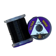 Ultra Wire spool with black wire wound around a clear plastic holder.