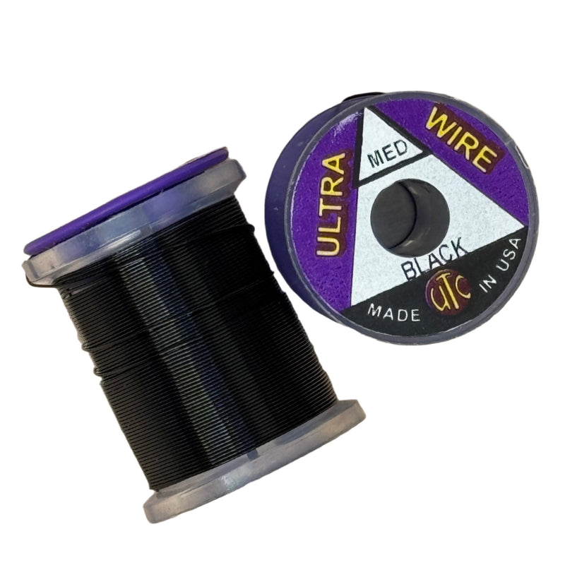 Ultra Wire spool with black wire and purple Ultra Wire reel label