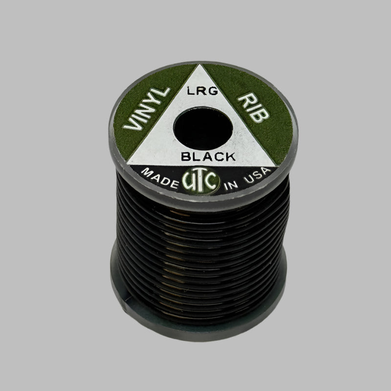 Vinyl D-rib cord spool in black, ribbed flexible vinyl winding