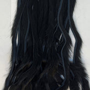 Rabbit half-skin fur hide close-up, zonked shag, black