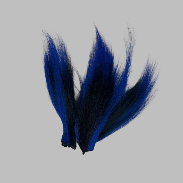 Blue colored bucktail pieces