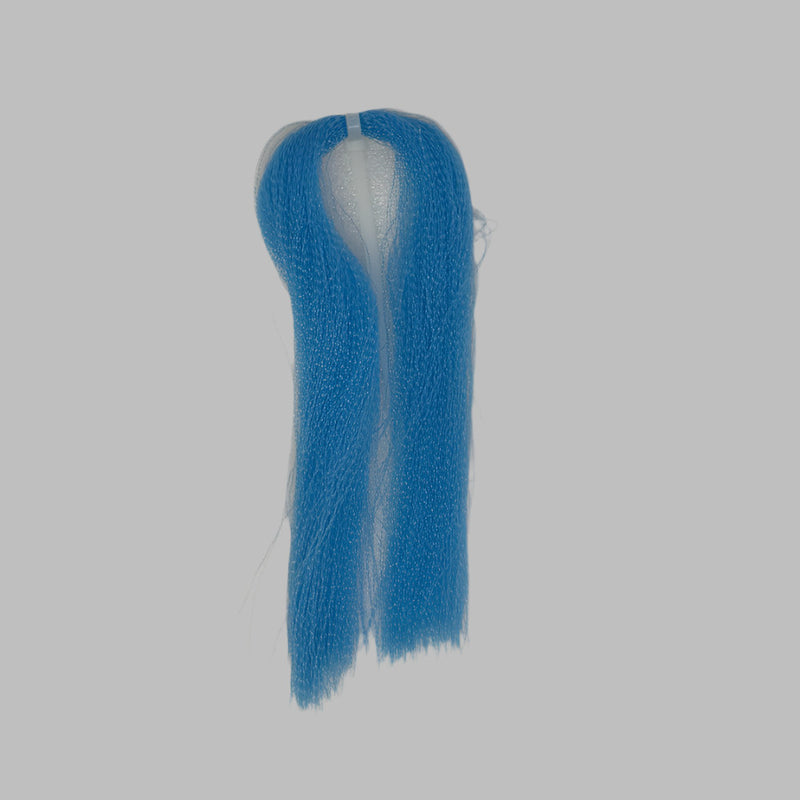 Flashabou accent fiber bundle in blue with hair clip
