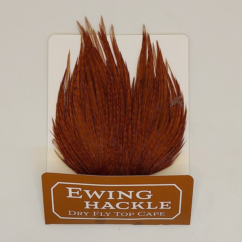Brown dry fly top cape with full feather tips