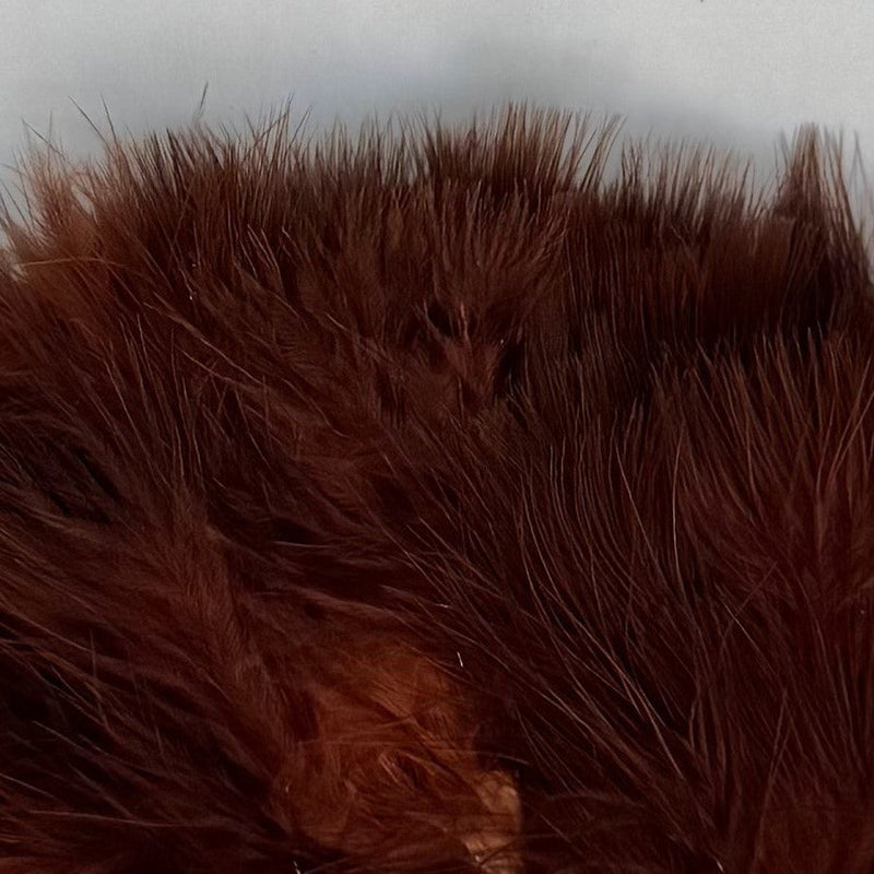 Marabou select plumes in brown with soft, dense feather fibers
