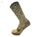 Brown sock with brown trout skin pattern on a white background
