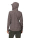 Back view of a person wearing a gray/brown hoodie on a white background