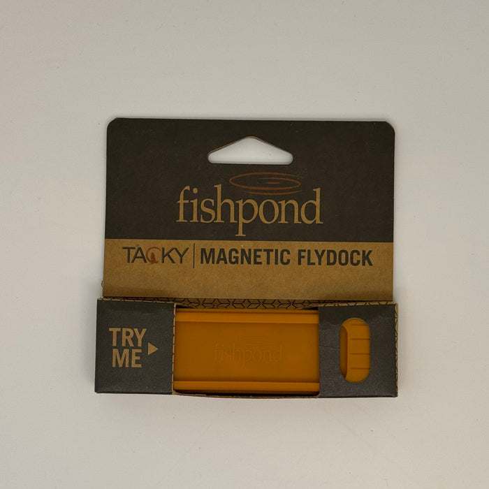 Rectangular burnt orange flydock in cardboard display package