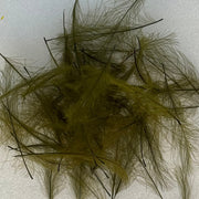 Olive green C.D.C. feather fibers, loose pile for fly tying