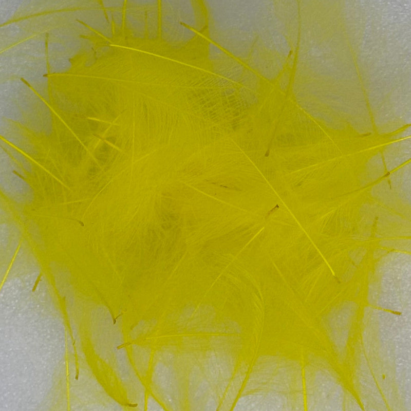 Bright yellow C.D.C. feather fibers, loose pile for fly tying
