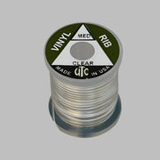 Vinyl D-rib cord spool in clear, ribbed flexible vinyl winding