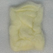 Antron sparkle dub material in pale cream color
