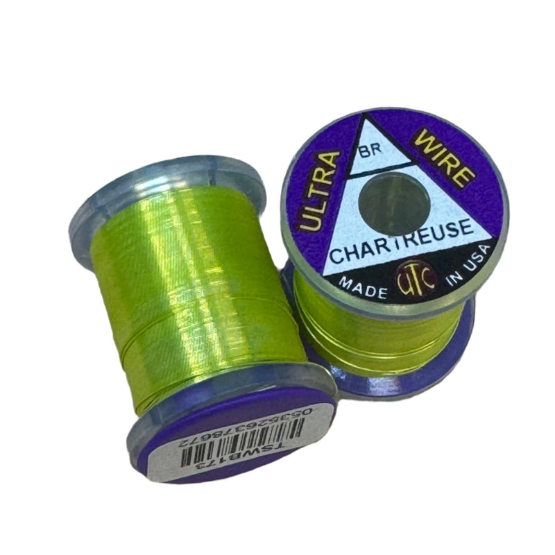 Wire spool in chartreuse with Ultra Wire label