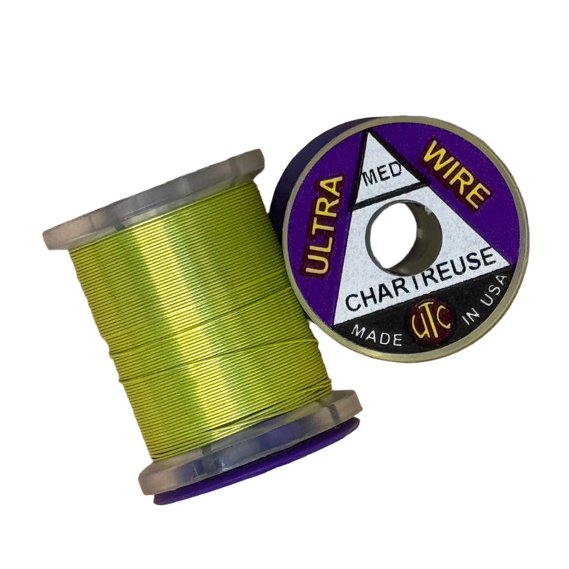 Ultra Wire spool with chartreuse wire and purple Ultra Wire reel label