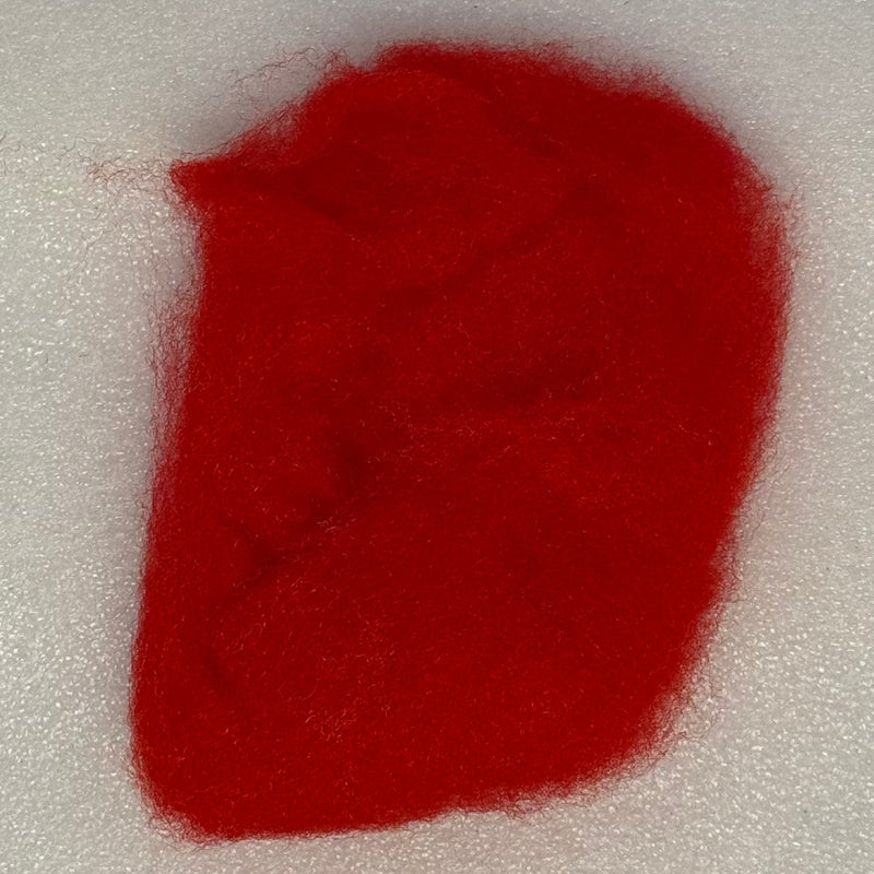 Antron sparkle dub material in deep red