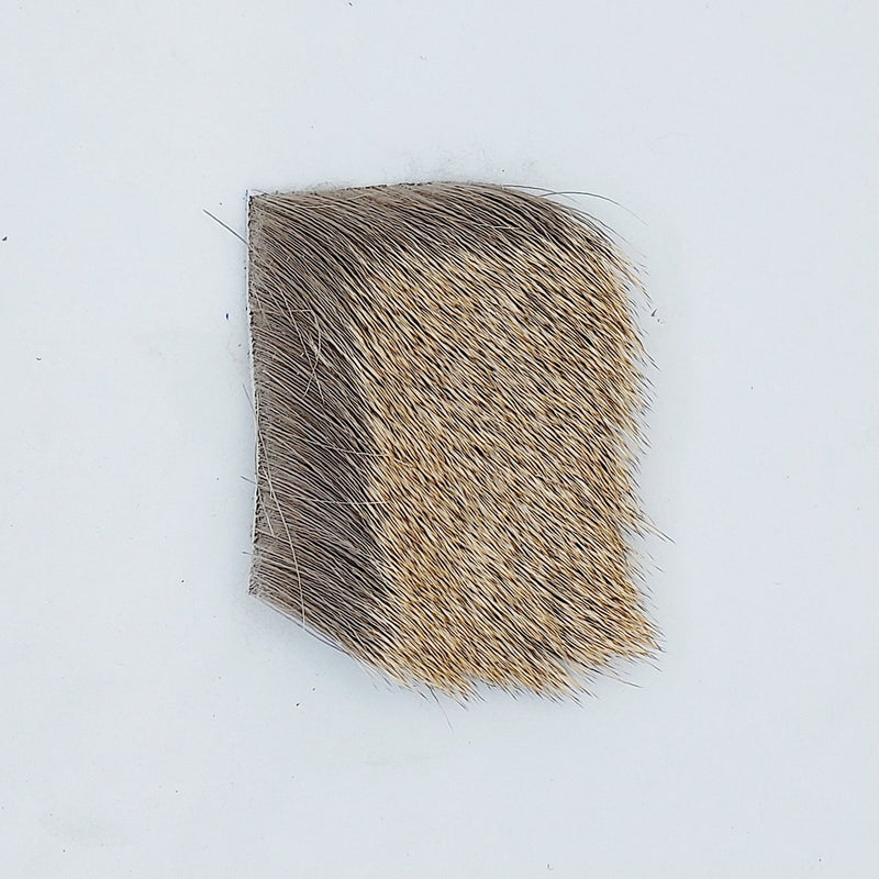 Cow and elk hair tuft, mixed beige and gray fibers