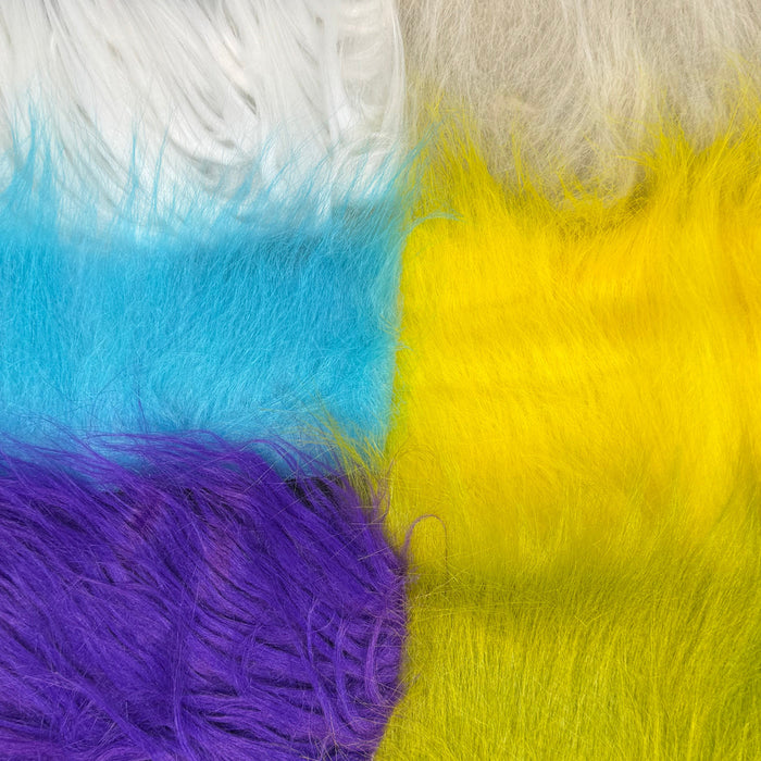 Close up of six patches of craft fur