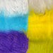 Close up of six patches of craft fur