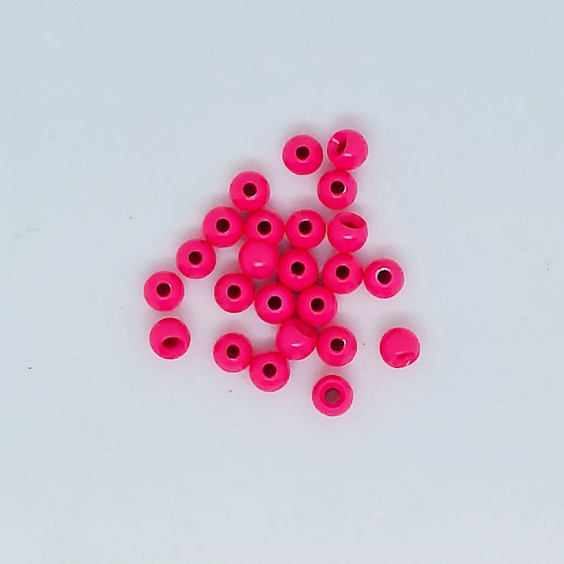Cyclops beads hot pink round beads with center hole