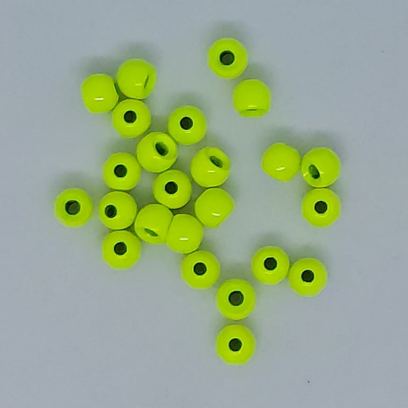 Cyclops beads neon lime green round beads with center hole