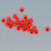 Cyclops beads bright orange-red round beads with center hole