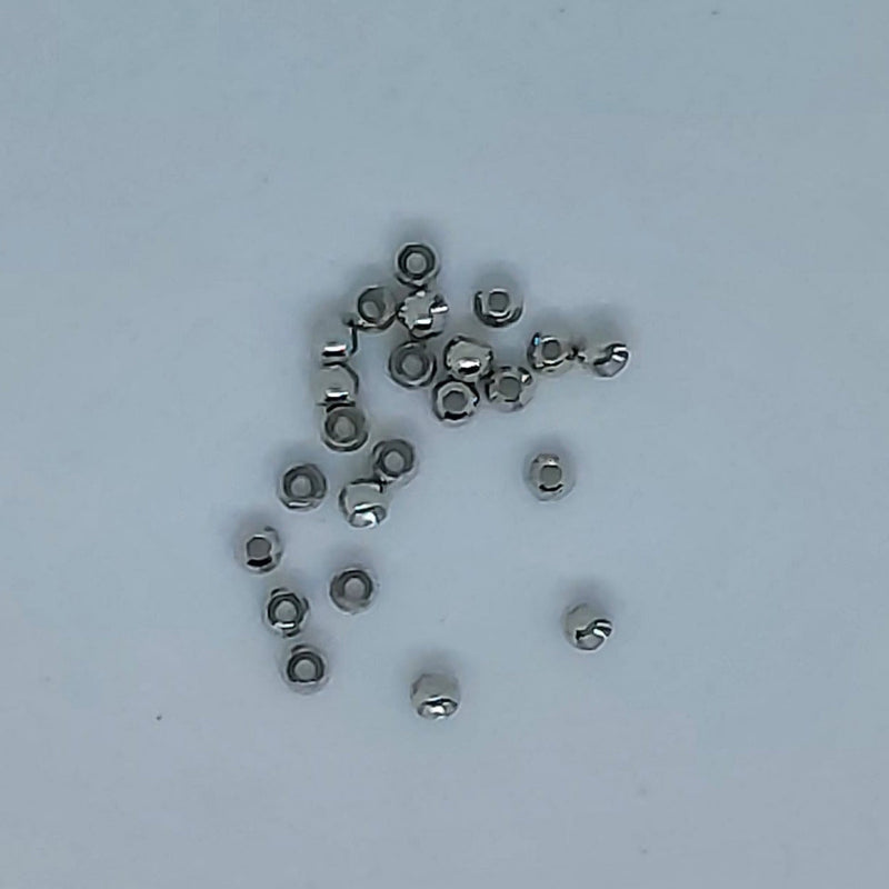 Cyclops beads small metallic gray round beads with center hole