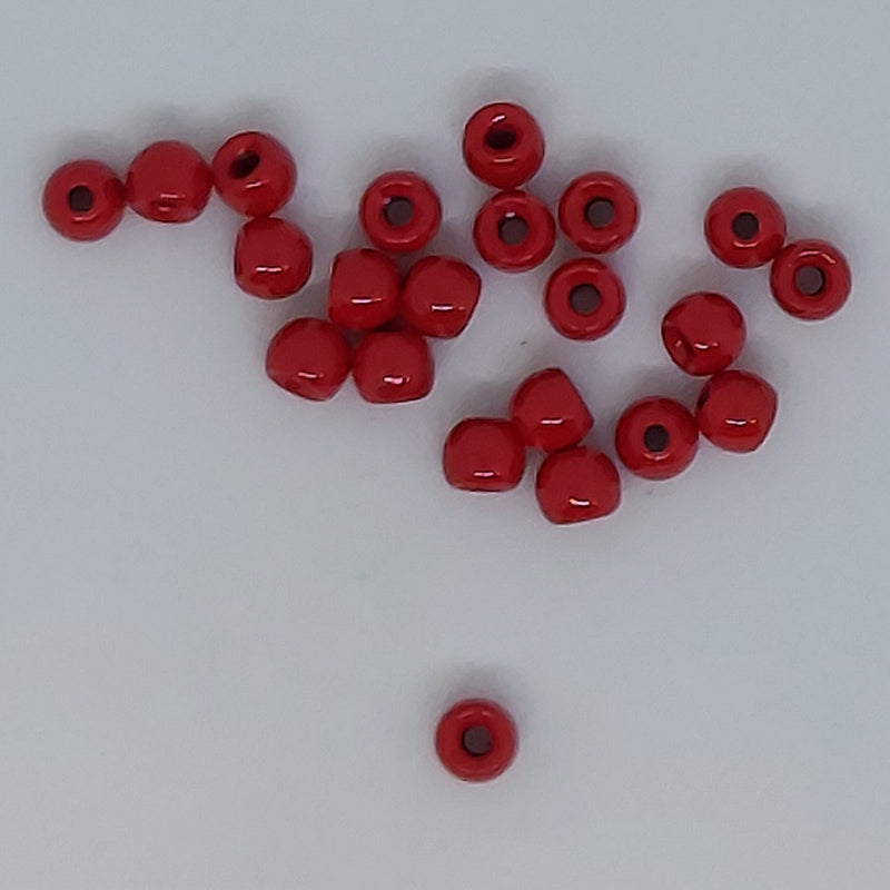 Cyclops beads red round beads with center hole