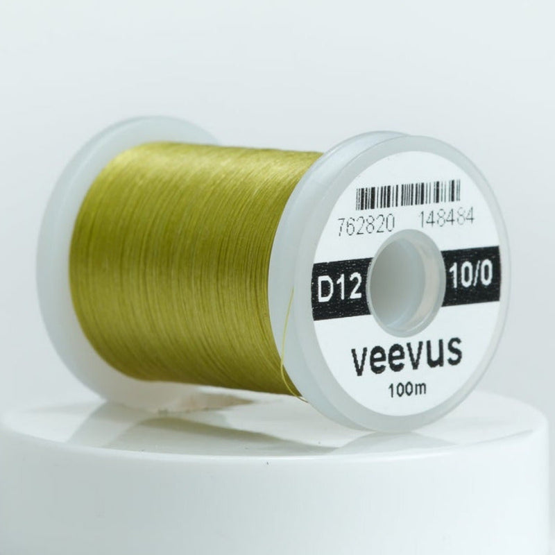 Embroidery thread spool, light olive green, 10/0 fine thread, 100 m on reel