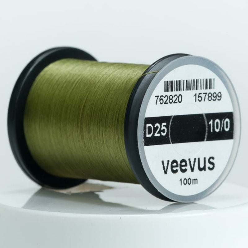 Embroidery thread spool, olive green, 10/0 fine thread, 100 m on reel