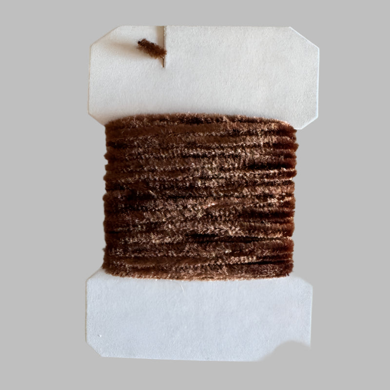 Rayon chenille yarn spool, brown