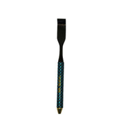 Carbon fiber dubbing rake with black comb tip and turquoise-blue carbon fiber handle