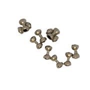 Silver non-toxic dumbbell eyes, scattered set of small eyelets with reflective holes