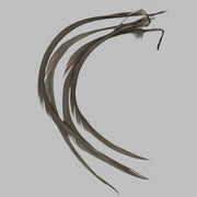 Biot feathers in dark gray and brown tones
