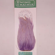Lavender purple feather hackle tuft with dense, layered barbs