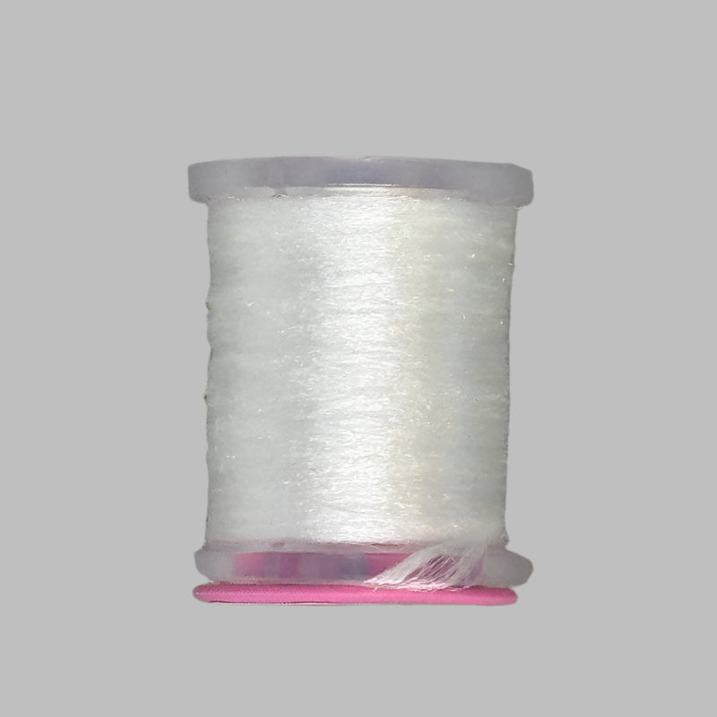 Antron yarn spool, white with loose end