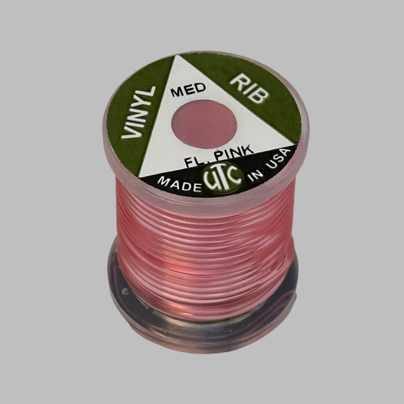 Fl pink vinyl rib ribbon spool, medium size