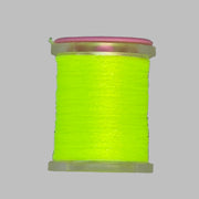 Bright yellow Antron yarn spool with clear plastic rim and end caps
