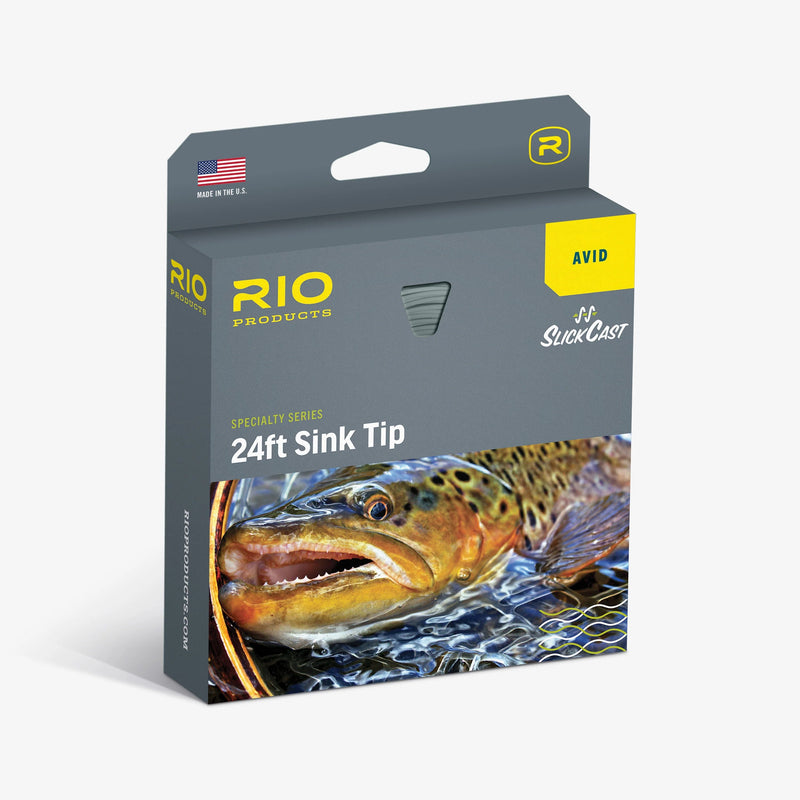 Rio Avid SlickCast 24 ft sink tip fly fishing line package